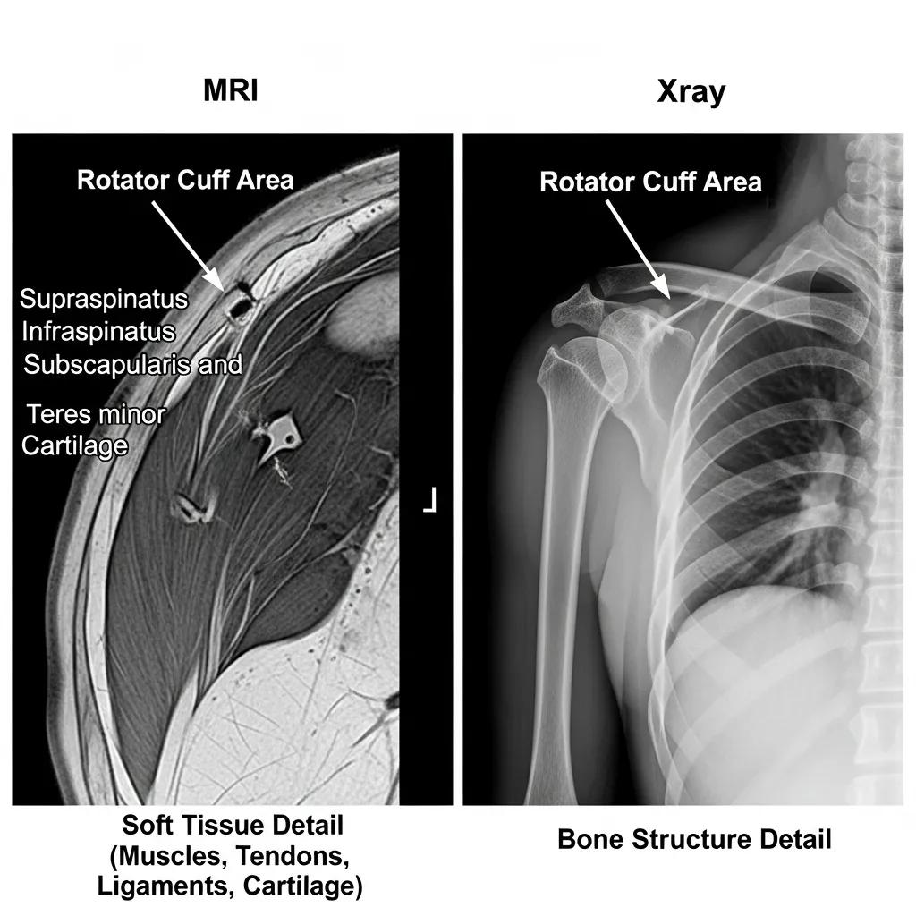 Comparison of MRI and X-ray images for rotator cuff diagnosis