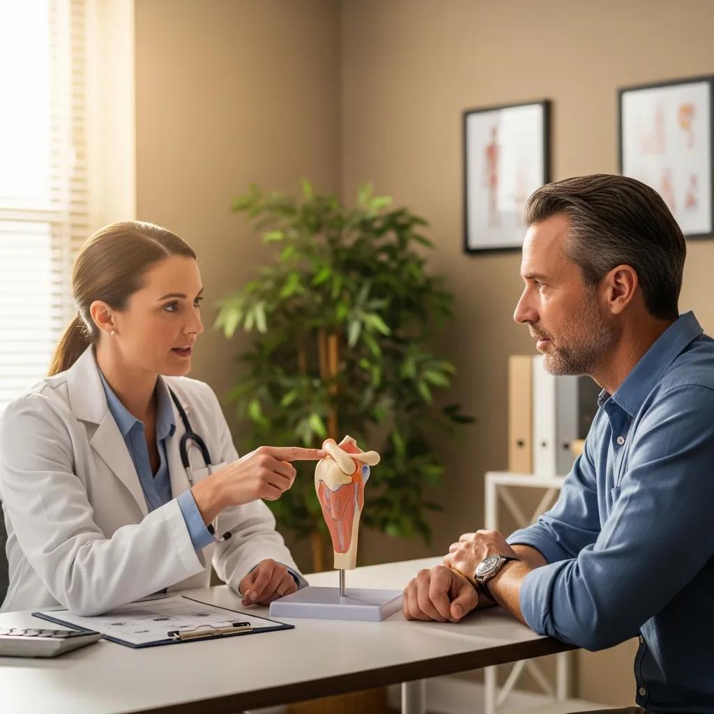 Patient consulting with a healthcare provider about MRI and X-ray options