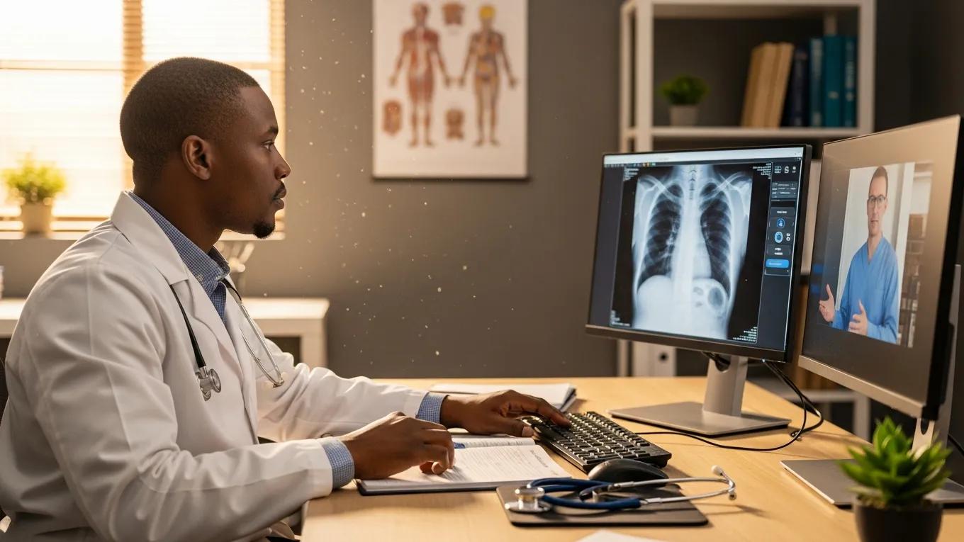 South African GP consulting with a radiologist using teleradiology services