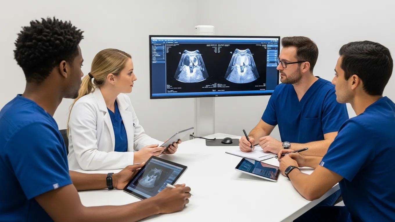 Team collaboration in a small clinic using automation for radiology efficiency and image management