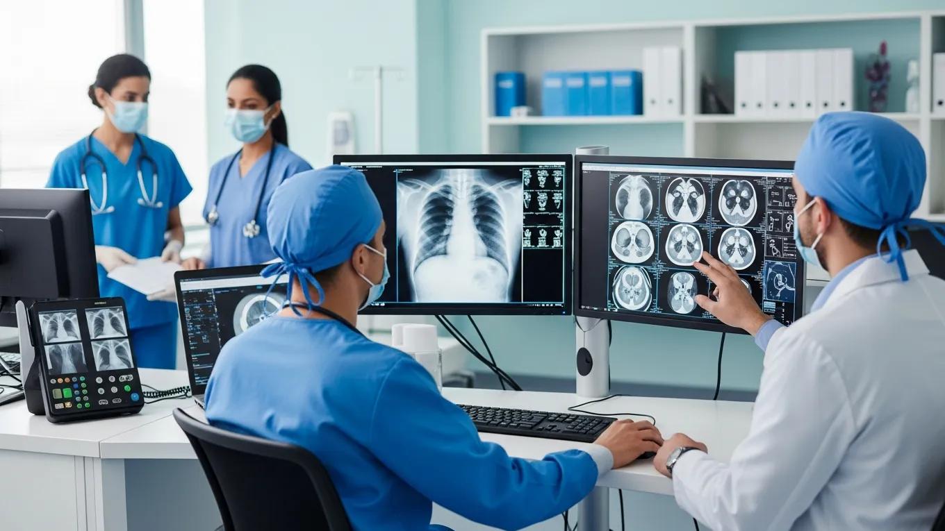 Teleradiology setup showcasing advanced technology for quick and efficient medical image analysis